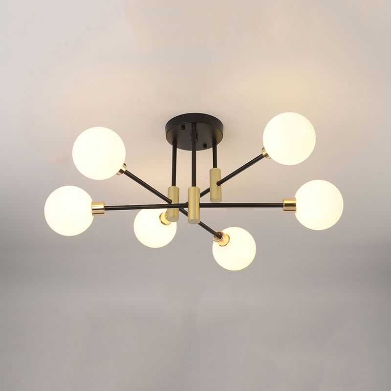 Modern Simple Ceiling Light Ball Shape Glass Shade Ceiling Lamp for Bedroom