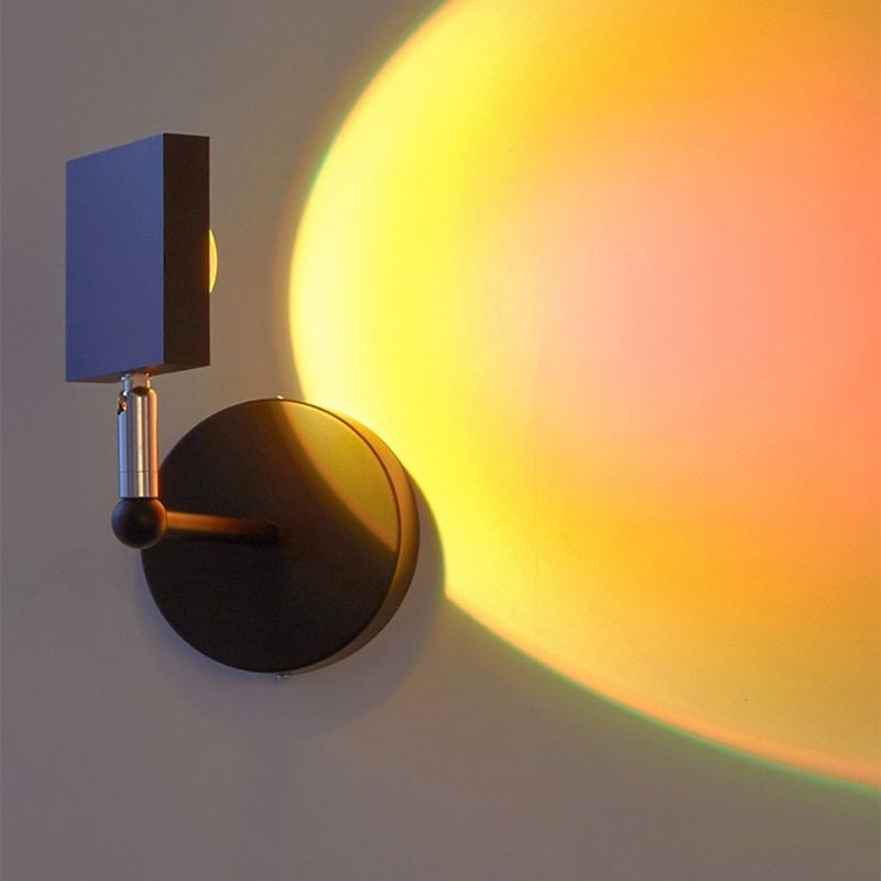 Metal Square Wall Lighting Contemporary Style 1 Light Wall Light Fixture