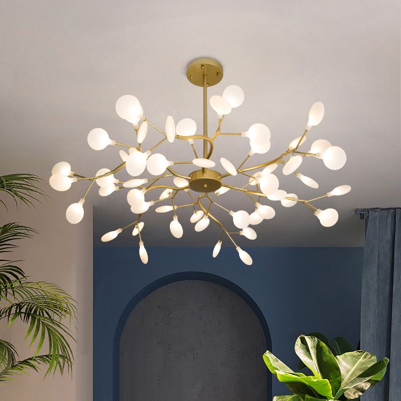 Moderno lampadario in metallo a forma di lampadario a filiale a forma di ramo