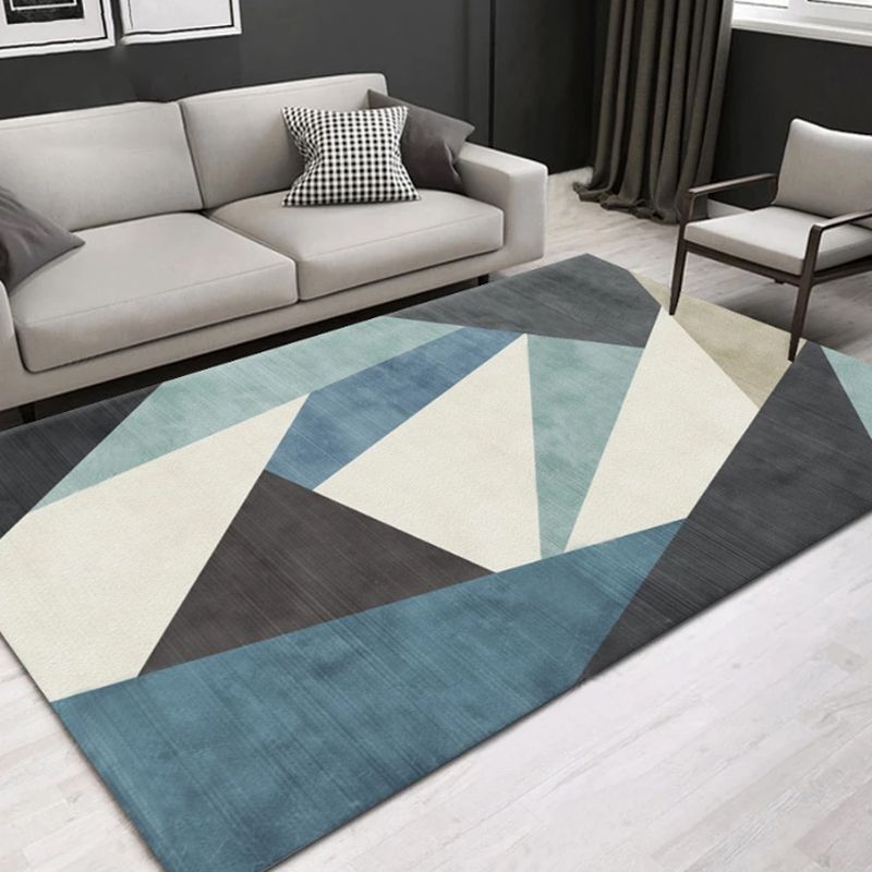 Funky Multicolor Modernist Rug Polyester Geometric Pattern Rug Washable Pet Friendly Non-Slip Carpet for Living Room