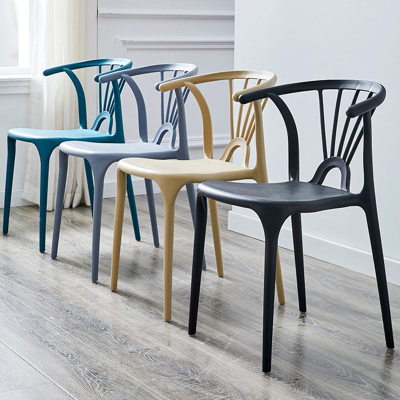 Chaise de salle à manger empilable en plastique à dossier de Wishbone de chaise contemporaine à la maison