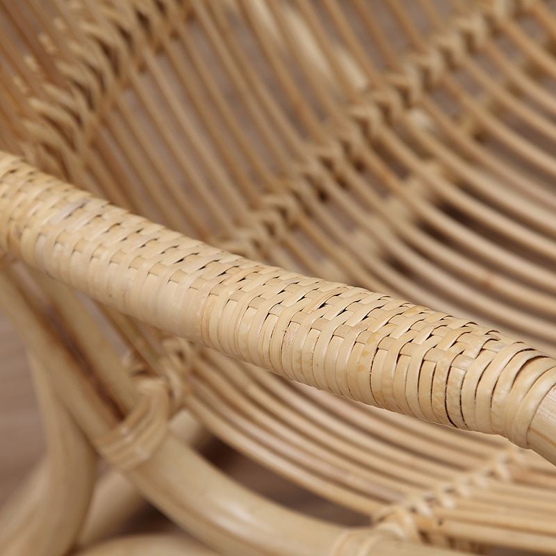 Contemporary Wicker Rocking Accent Chair Natural Rocker Chair Spindle