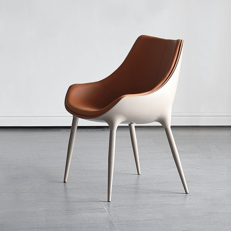 Contemporary Style Dining Side Chair Kitchen Arm Side Chairs with Metal Legs