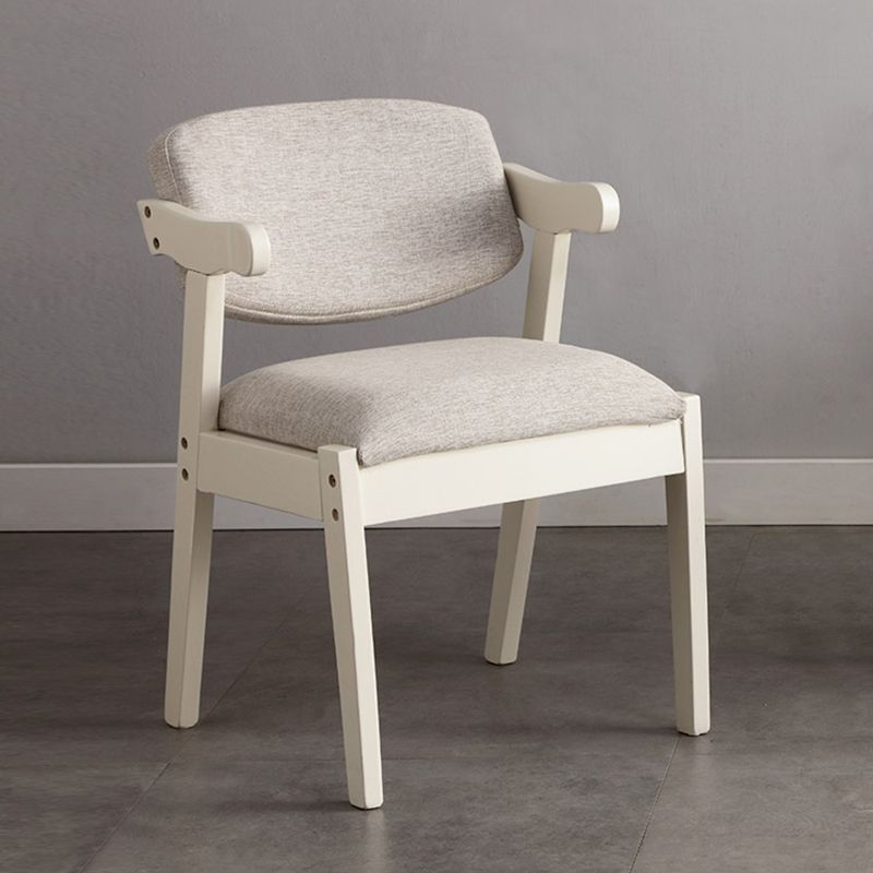Solid Wood Dining Chair Modern Style Open Back Arm Chair for Dining Room