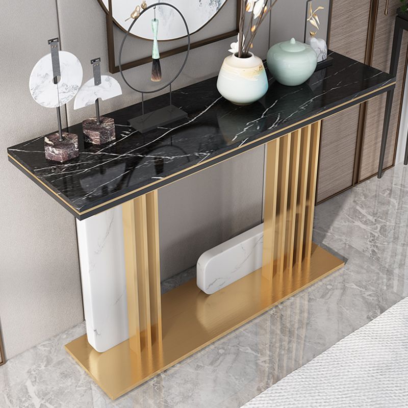 Glam Marble Rectangle Console Table 1-shelf 31.5" Tall Accent Table