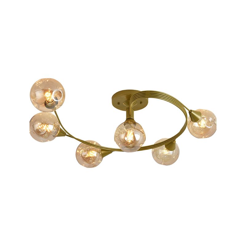 Glass Round Ceiling Lighting Nordic-Style Ceiling Light Fixture for Living Room