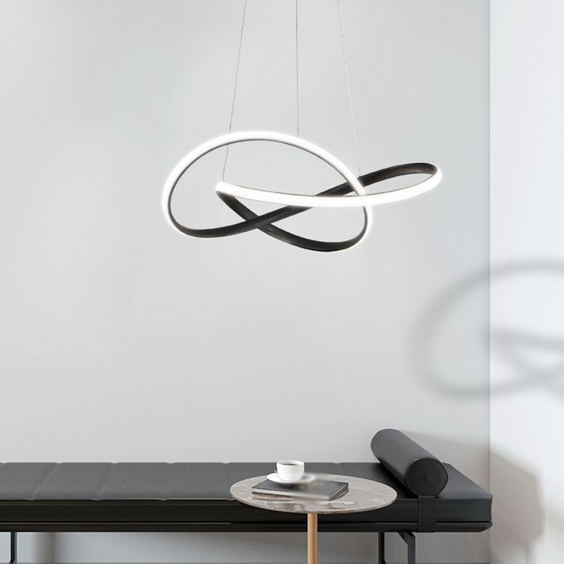 Estilo moderno forma espiral arenniier de metal 1 lámpara de lámpara de luz luz