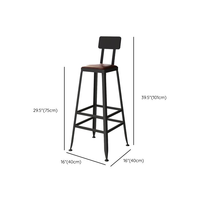 Contemporary Dining Stools Armless Bar Stools Black Metal Legs