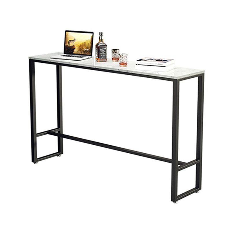 Modern Bar Table Set 1/4 Pieces Marble Counter Table with Upholstered Stools