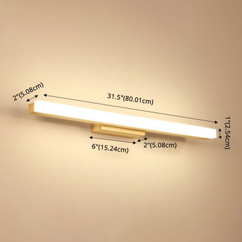 Luce da parete di vanità rettangolare Nordic Minimalist Minimalist Wood Vanity Light