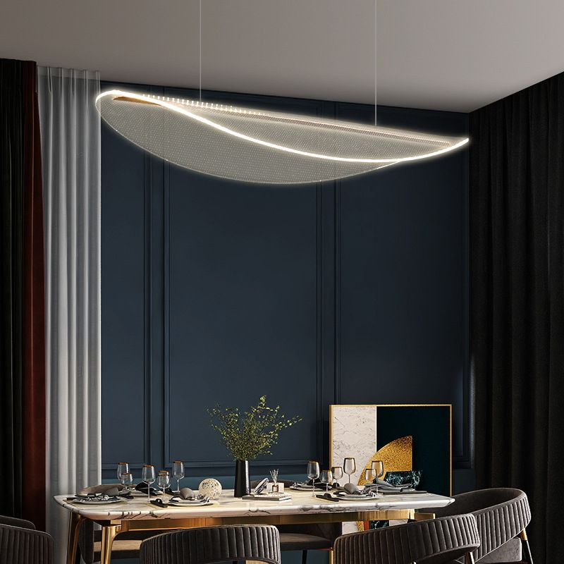 Modern Geometric Hanging Island Light Metal LED Dining Room Island Ceiling Light