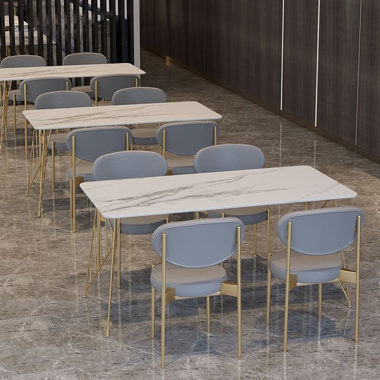 White Stone Top Dining Table Set 1/2/5 Pieces Contemporary Indoor Dinette Set