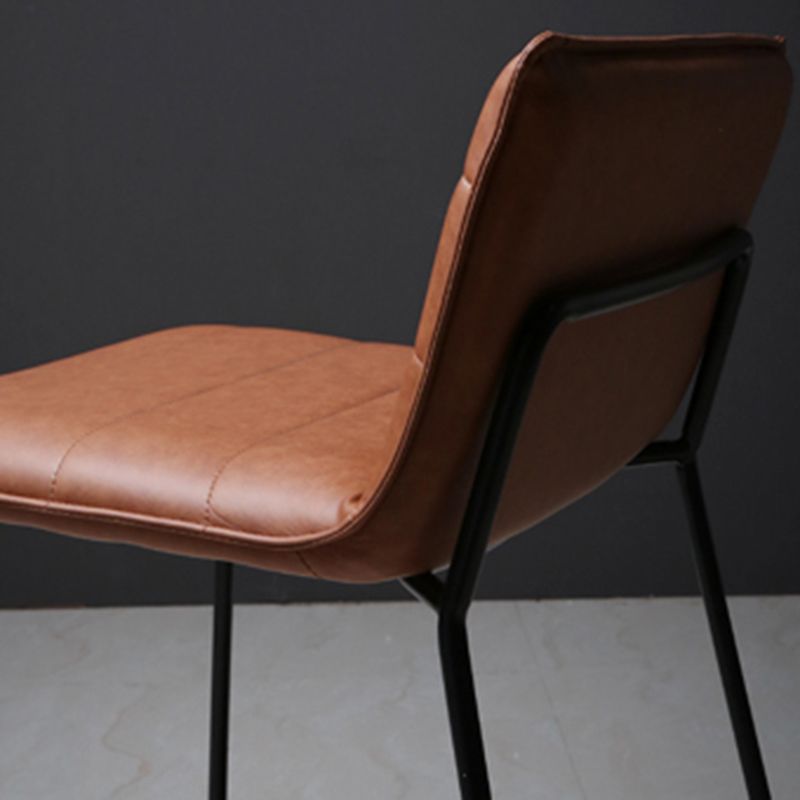 Scandinavian Black Iron Base Barstool Fabric and Faux Leather Bar Stools