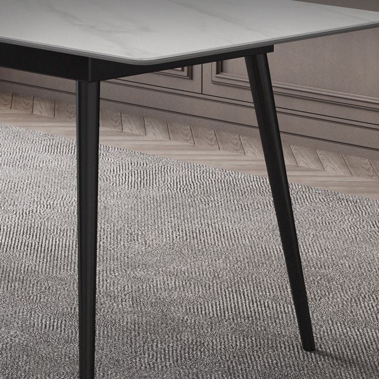 Rectangle Extendable Dining Table Modern Stone Top Dining Table