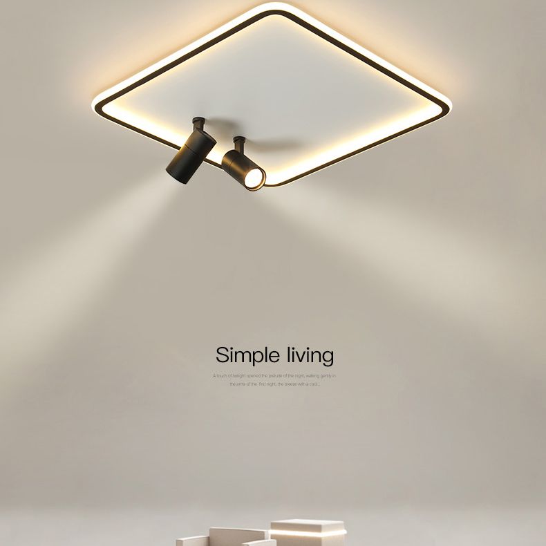 Square Cube Flush Mount Industrial Style Metal LED Flush Light with 6 Spotlights