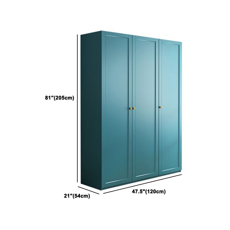 Blue Engineered Wood Wardrobe Cabinet Contemporary Wardrobe Armoire