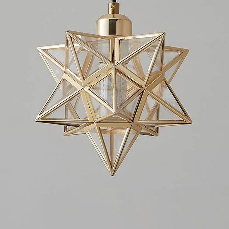 Star Semi-Flush Plafond Licht Traditioneel Plastic Plafond Mount Kroonluchter voor Slaapkamer