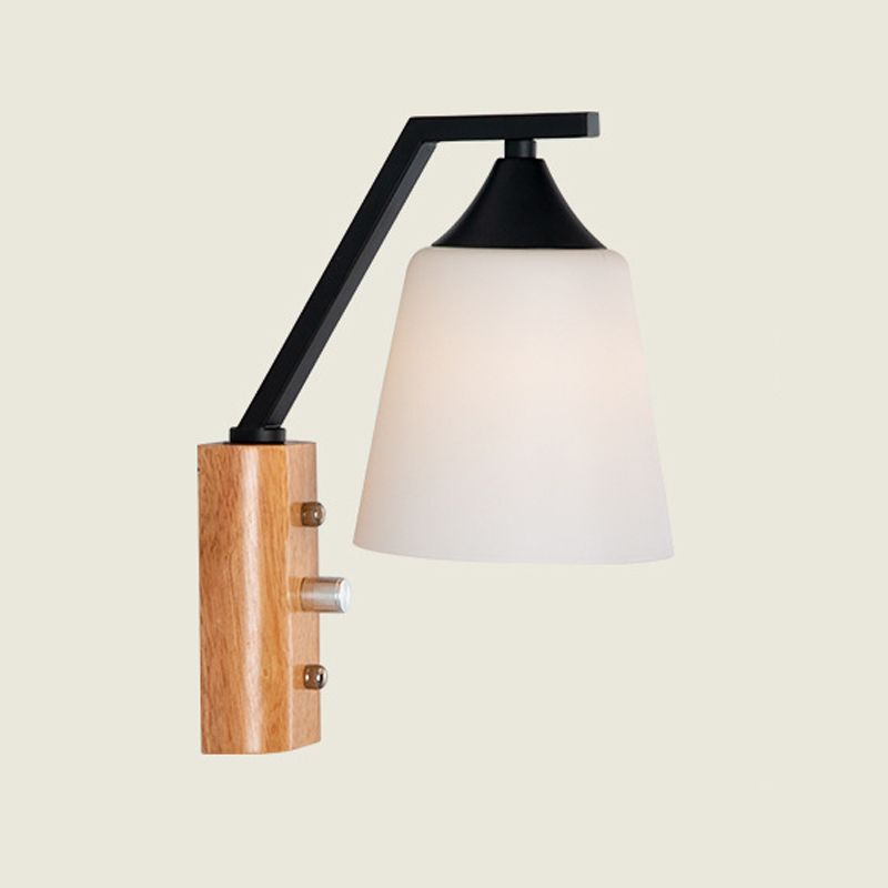 Wood Bath Vanity Lighting Modernism Black/White Light for Bathroom