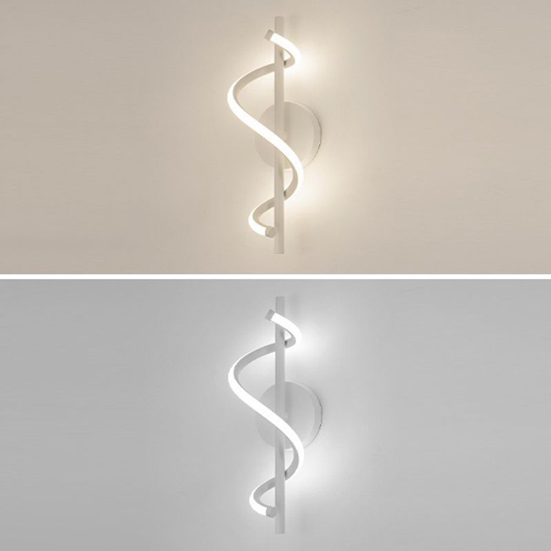 Linear Shape Wall Lamp Modern Style Acrylic 1 Light Sconce in White and Black