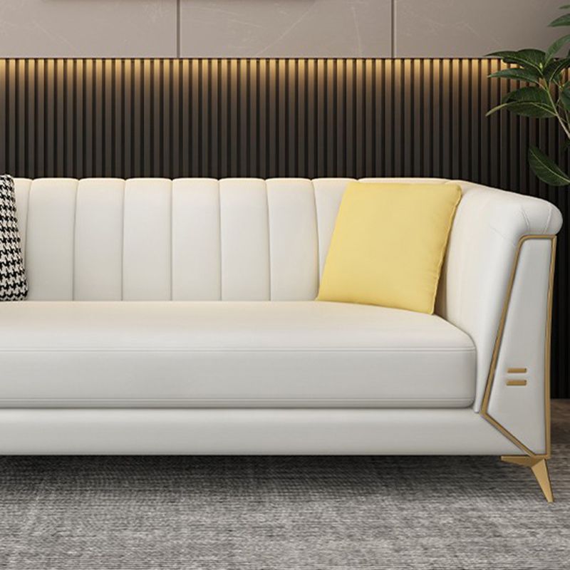 28.34" Wide Faux Leather Tuxedo Arm Sofa with Tufted Split-Back