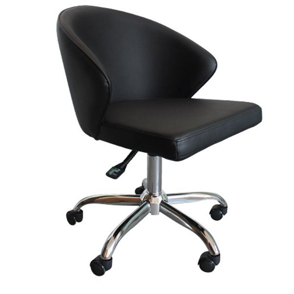 Modern Armless Black Office Chair Height-adjustable Chair with Wheels