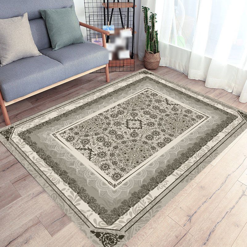 Nostalgia Tribal Pattern Area Rug Polyester Carpet Pet Friendly Indoor Carpet for Home Decoration