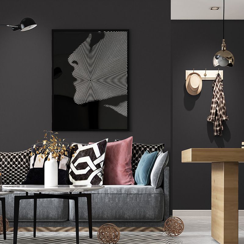 Solid Wallpaper Roll Stain Resistant Minimalism Dining Room Wall Decor, 54.2-sq ft