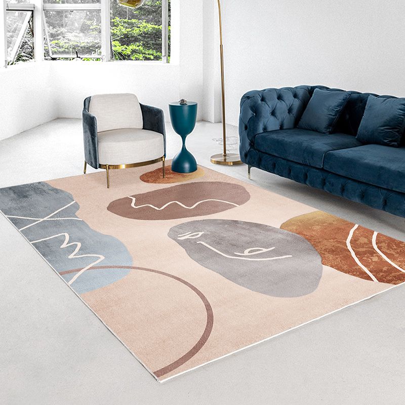 Tapis lavable de tapis en polyester à tapis à moquette orange pour le salon