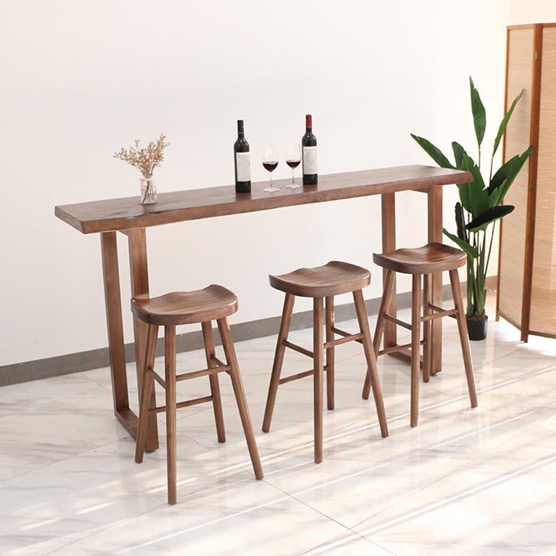 Contemporary Pub Set 1/2/3/5 Pcs Solid Wood Bar Table and Stools