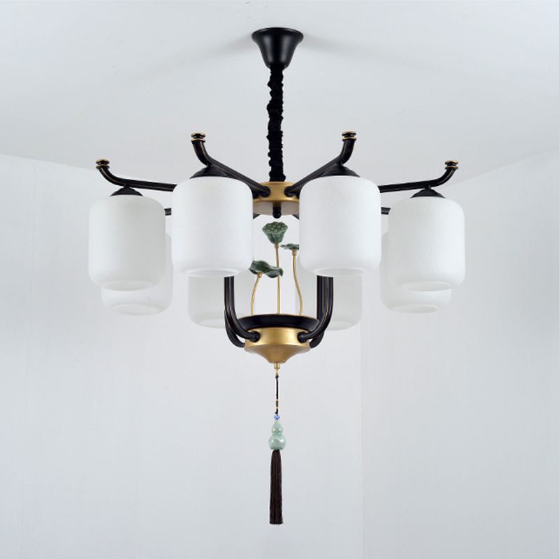 Multi -licht cilindrische tak hangende lichten moderne stijl glashangende verlichting