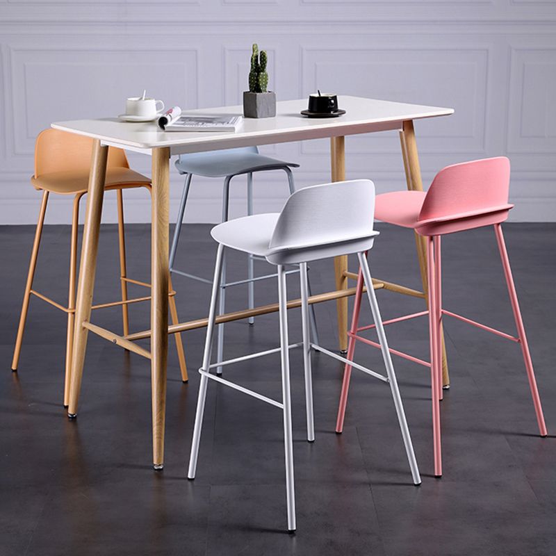 Industrial Style Bar-stool Rectangle PP Seat Counter Stool for Kitchen Bar