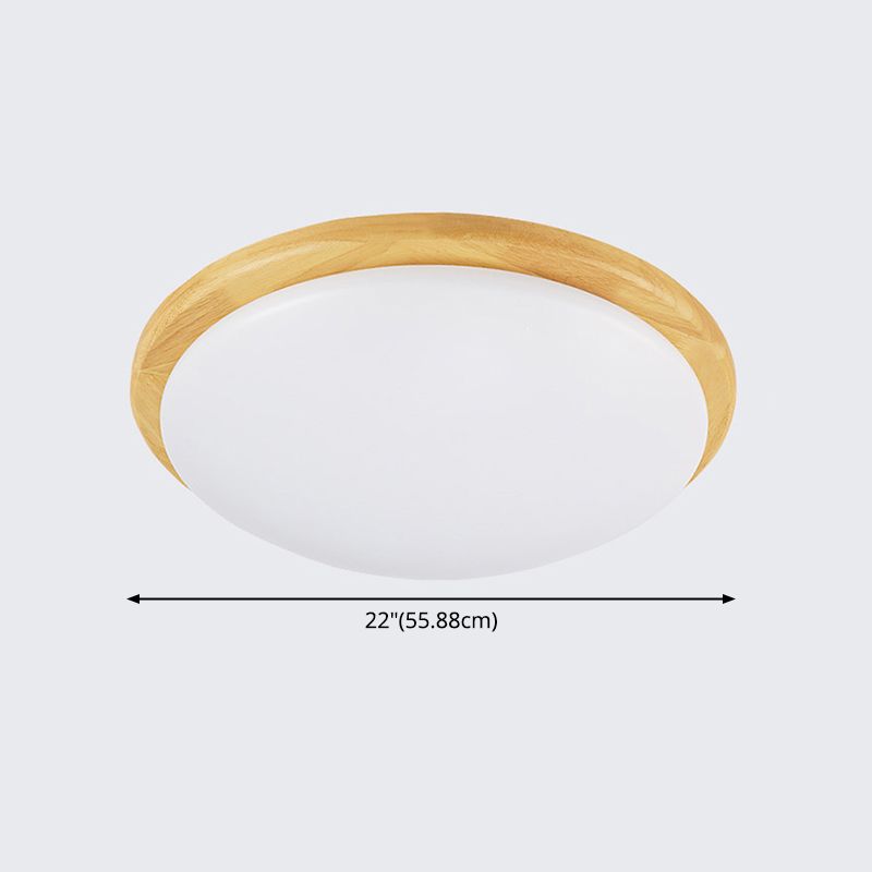 Drum Wood Flush Mount Ceiling Light Fixtures Modern Style 1-Light Flush Ceiling Lamps