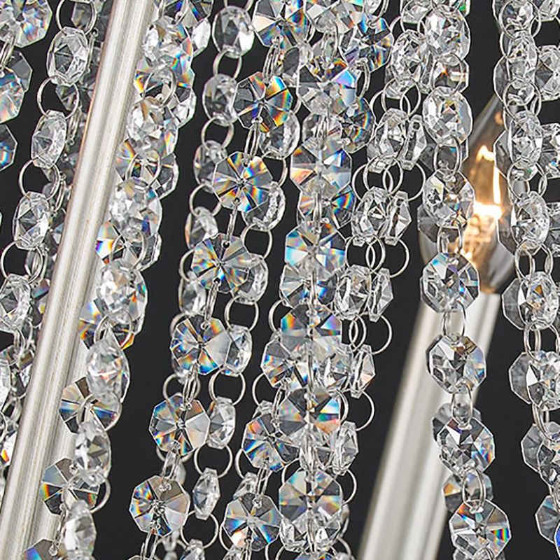 Lámpara de araña de vela de metal luz colgante moderna 6 luces de níquel luz de suspensión para comedor