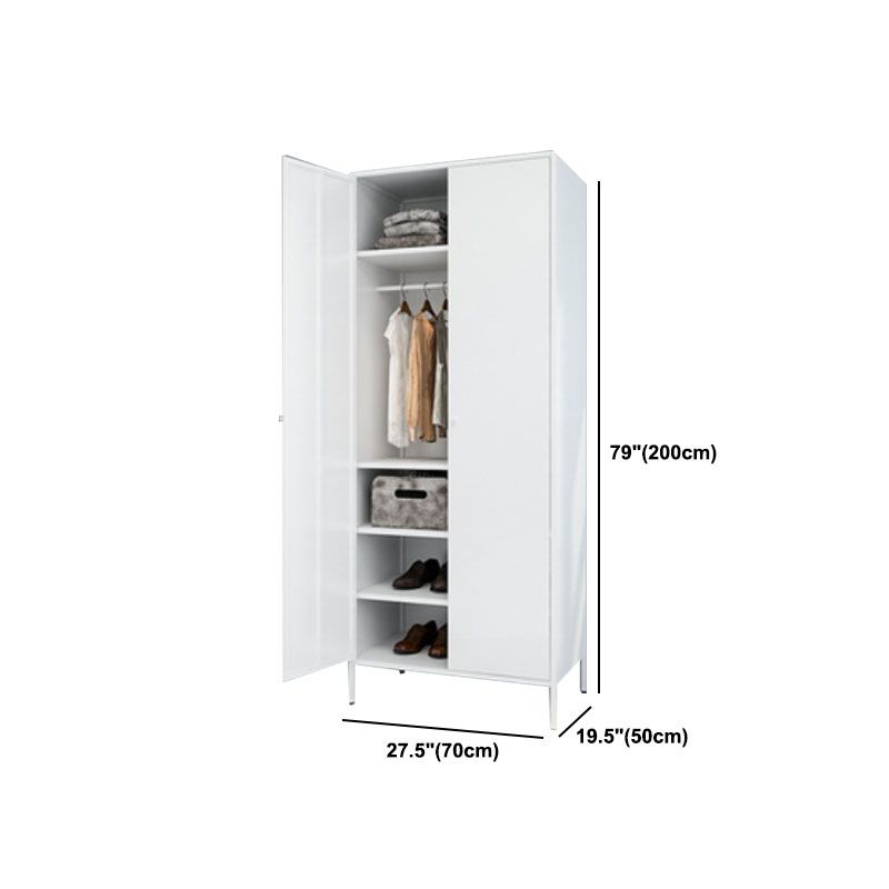 Modern Metal Wardrobe for Home Metallic Finish Cabinet with Legs