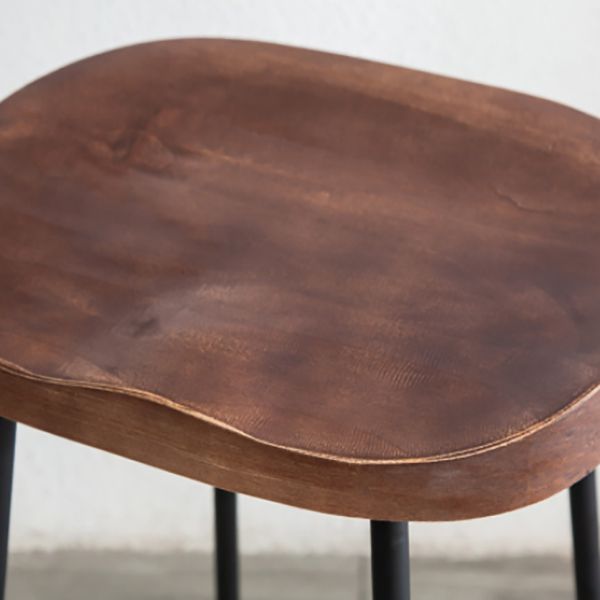 Modern Contoured Seat Counter Stool Solid Wood Backless Counter-height Stool