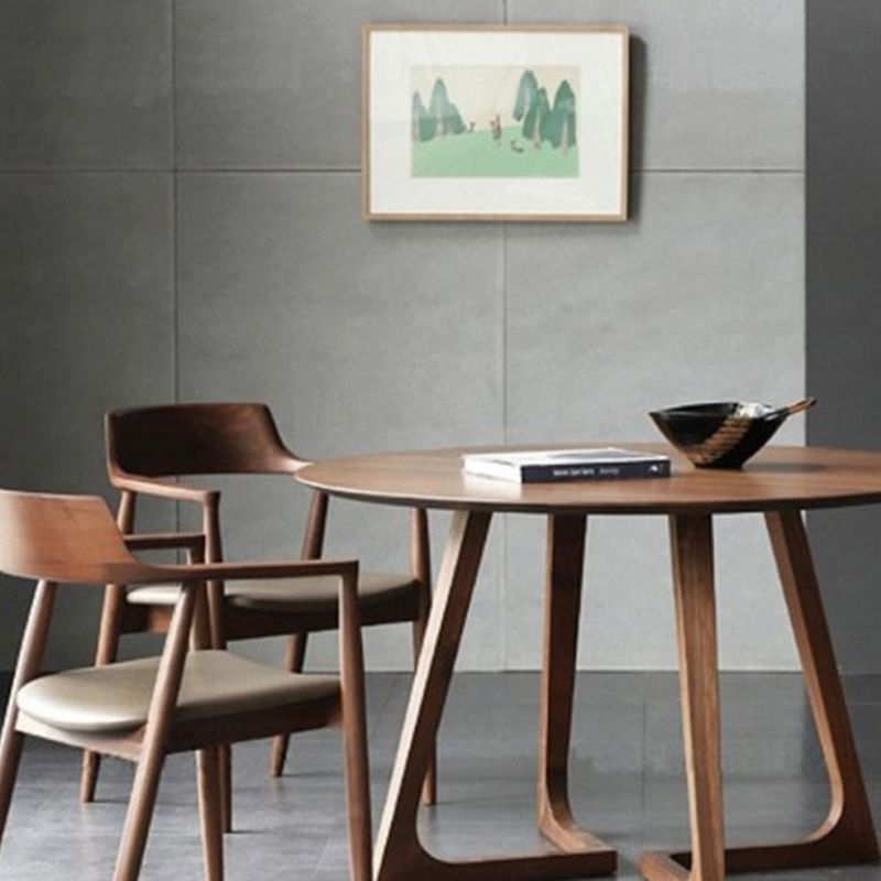 Contemporary Wood Dining Table Double Pedestal Dining Table for Dining Room