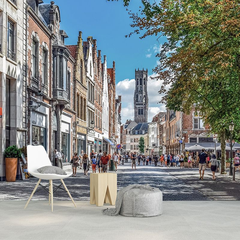 Photo City Mural Personalized Size Wall Covering for Meeting Room, Made to Measure