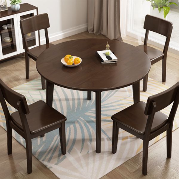 Table à manger rectangulaire ronde table à manger en bois massif en bois de couleur pour la maison