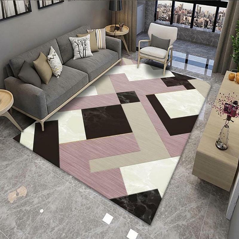 Navy eigentijds gebied Tapijten Polyester Lijn Tapijten Resistent Rug voor woonkamer