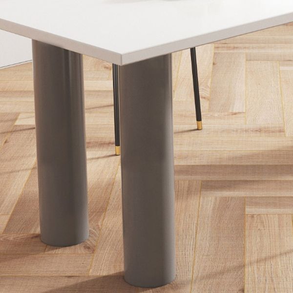 Modern Oval Dining Table Grey Solid Wood Double Pedestal Table Home Kitchen Dinner