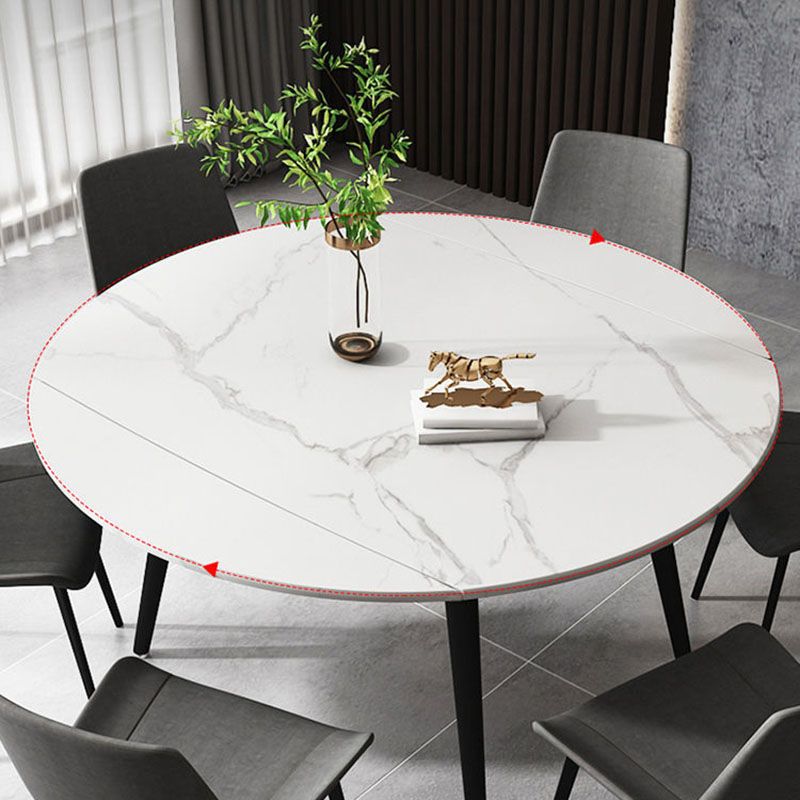 Modern Stone Round Table Standard Height Dining Table with 4 Legs