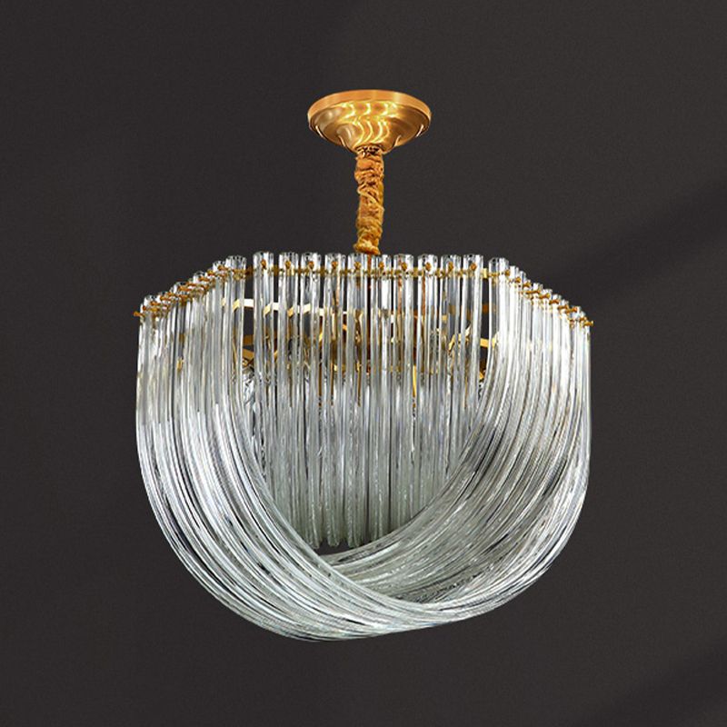 Moderne stijl kroonluchter koperen minimalisme hangend licht met kristal voor woonkamer