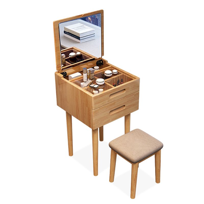 Contemporary Solid Wood Make-up Vanity Home Vanity Desk with 2 Drawers