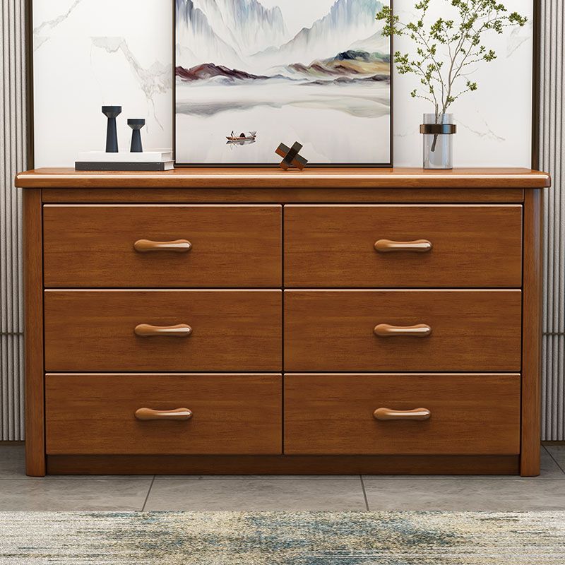 Home Contemporary Storage Chest Rubber Wood Chest with Drawers