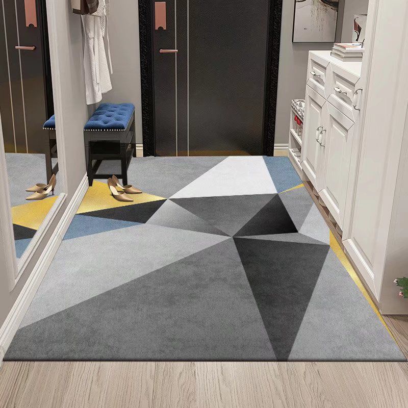 Modern Indoor Rug Rectangle Geometric Print Area Rug Non-Slip Backing Rug