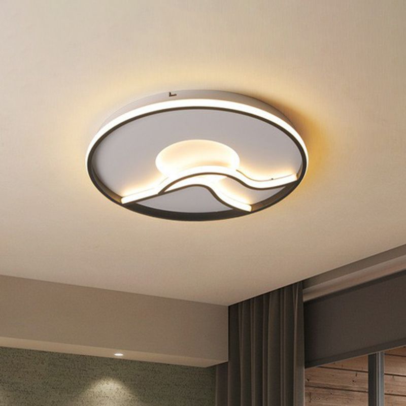 Luminaire encastré noir soleil et montagne, luminaire nordique en acrylique à LED