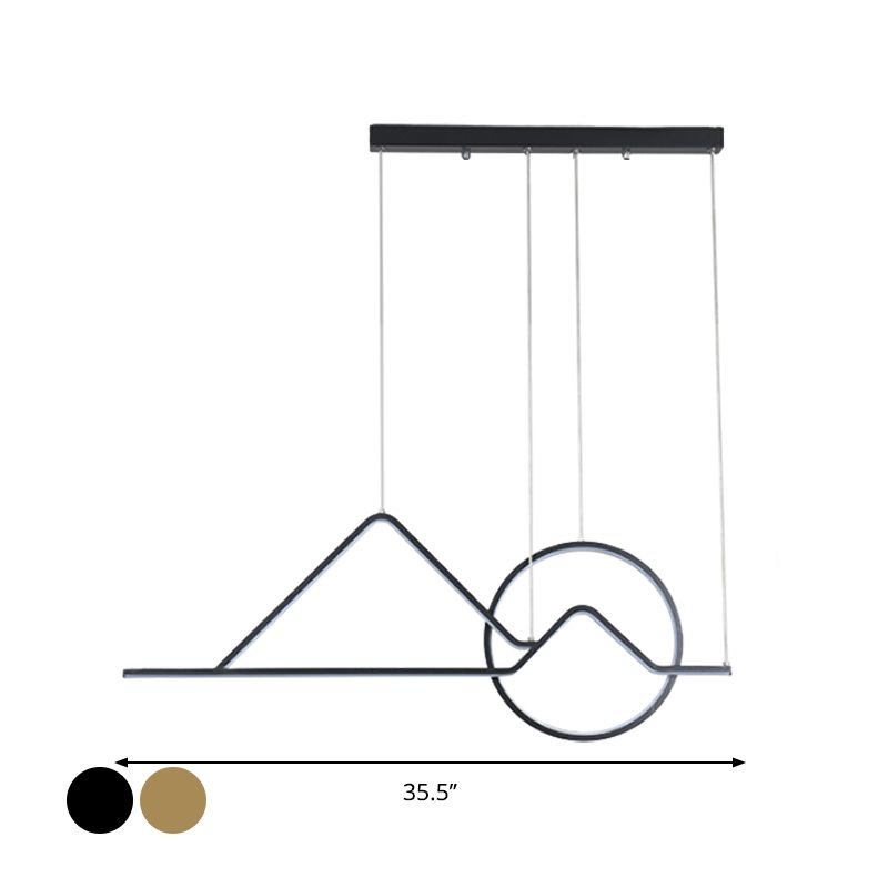 Sunset Metallic Island Hanging Lighting Contemporary Black/Gold LED Pendant lampadario per sala da pranzo