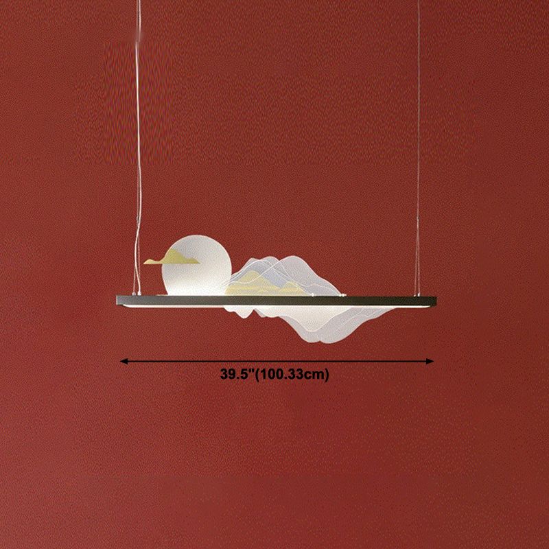 Zeitgenössische Kücheninselbeleuchtung Rechteck Metall 1-Licht Island Lichter