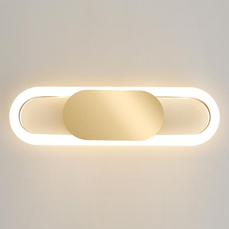 Oval 1 - Light Wall Flush Mount in Gold / Black Post Modern LED Wall Light