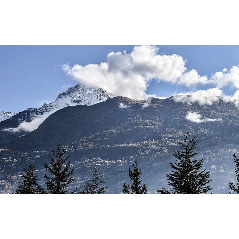 Mountain Landscape Wallpaper Mural Water Resistant Modern Living Room Wall Art